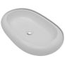 Bathroom Basin with Mixer Tap Ceramic Oval White Image 4