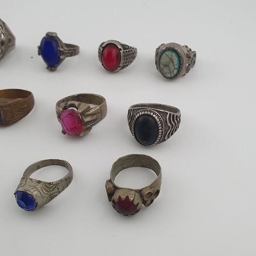 Antique Mix Rings Treasure 15 Assorted Brass Designs