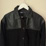 ZARA Black Cord Faux Leather Detail Shirt Jacket With Pockets Size Xs! Image 4
