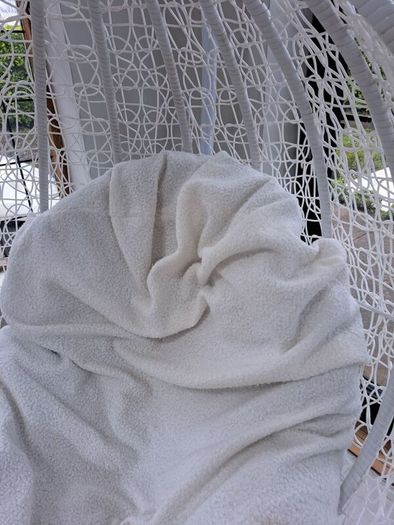 White Boucle Extra Large Egg Chair New