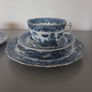 Old Willow Blue White Trios Cups Saucers Plates Image 2