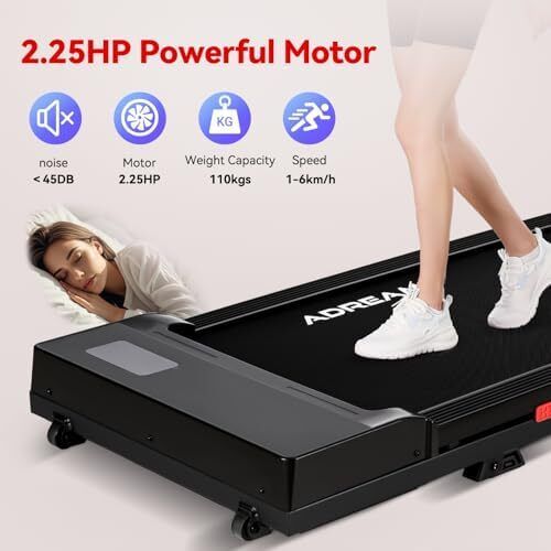 Walking Pad Treadmill with Incline, ADREAM Foldable Under Desk Treadmill, Portable 2 in 1 Walking Running Machine
