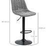 Adjustable Bar Stools Set of 2 Counter Height Barstools Dining Chairs 360 Swivel Image 2