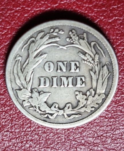 Usa 1 Barber Dime 10 Cents 1916 Philadelphia Silver