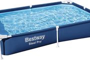 Steel Pro Pool Swimming Pool, Rectangle Above Ground Fast Set Pool, Childrens Detachable Pool (FREE POSTAGE)