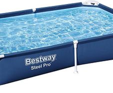Steel Pro Pool Swimming Pool, Rectangle Above Ground Fast Set Pool, Childrens Detachable Pool (FREE POSTAGE)