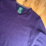 Wool 100 % sweater  jumpers violet men size L made in Madagascar y2k purple Image 6