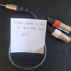Stereo 3.5mm mini jack to twin male XLR