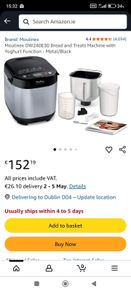 Brand New! Moulinex OW240E30 Bread Maker Bread and Treats Machine with Yoghurt Function