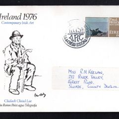 1976 Ireland Contemporary Irish Art Painting by Paul Henry Commemorative Stamp Department of Post and Telegraph Addressed First Day Cover (FDC)