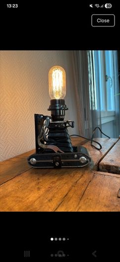 Vintage camera table lamp