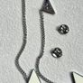 Prada Triangle Sterling Silver Chain Drop Earrings Image 9