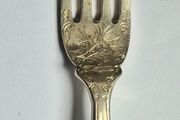 Sterling silver Fork, 1901, fully silver inc prongs. Intricate decoration.