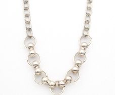 925 Silver Chunky Beaded Link Chain