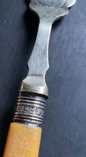 Antique 1907 Sheffield Sterling Silver & Bone-Style Dessert Forks (Set of 6)