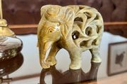 Traditional Hand Carved Soapstone Elephant Figurine