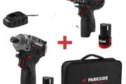 Parkside Performance 12V Cordless Brushless Impact Driver / Drill Driver / 2x Batteries / Charger And Carry Case. Indoor Outdoor Maintenance DIY Projects Garage Garden Mechanic
