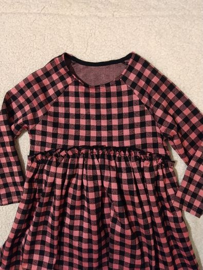 Girls Pink Check Dress
