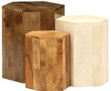 Coffee Table Set 3 Pieces Solid Mango Wood