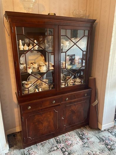 Clock and mahogany cabinets