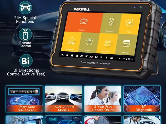 Bluetooth FOXWELL GT60 OBD2 Diagnostic Tool Full System Active Test Car Code Reader 24 Reset Service Professional OBD 2 Automotive Scanner