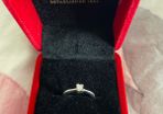 18ct white gold Princess Cut solitaire diamond engagement/dress ring