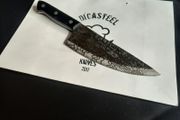 Rustic Chef Knife with Viking Pattern Engraving. Conquer the Kitchen with Art Viking  By Di'Casteel