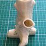 Belleek Fine China Tree Trunk  Shamrock Triple Bud Vase Image 3