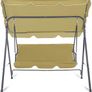 Garden Hammock 3 Seater Swing Chair Patio Bench Seat with Canopy Outdoor - Olive Image 3