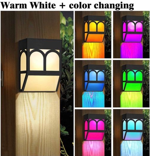 6 Pack Outdoor Wall Solar Lights,Fence Solar Lights Outdoor,Solar Wall Lights Outdoor Garden Waterproof, Decorative Garden Lights