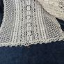 Vintage lace curtain, long narrow cotton curtain with tassel Image 3