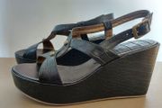 Ladies FRIDA Buckle Detail Slingback Wedge Sandals size 7 UK SALE
