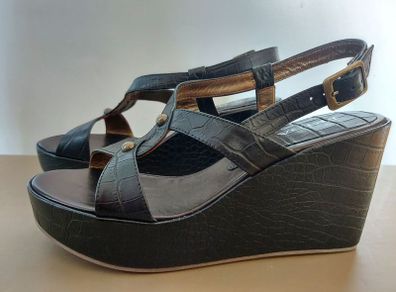 Ladies FRIDA Buckle Detail Slingback Wedge Sandals size 7 UK SALE