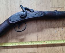 19th Century Antique Percussion Pistol - Blacksmith Made / Colonial Curio