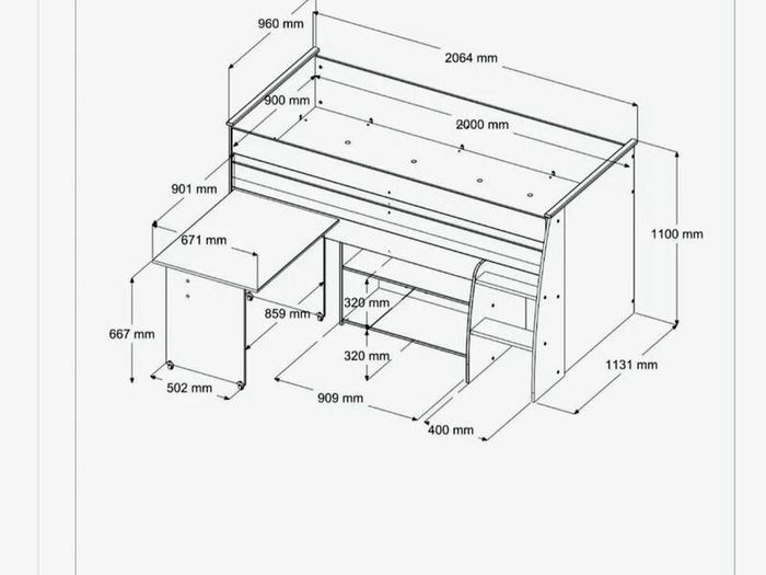 Mid-sleeper Bed