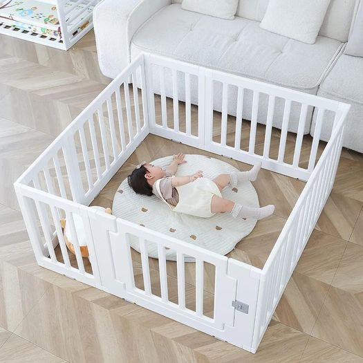 Baby Playpen Children Activity Center Safety Playground for Indoor and Outdoor White 4+3+1