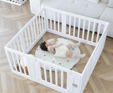 Baby Playpen Children Activity Center Safety Playground for Indoor and Outdoor White 4+3+1
