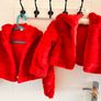 Red fluffy short coat Image 2