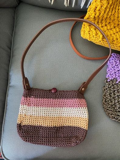 Handmade crochet macrame shoulder bags
