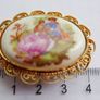 Vintage Medallion Medieval French Couple Courting Vintage Gold Brooch Pin Image 6