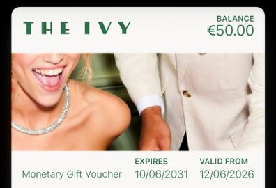 The Ivy, Dublin - Voucher