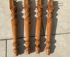 4 Spindled Table Legs - Solid Wood