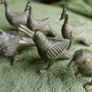 Vintage Dhokra Brass Crow Figurine or Ornament Lost Wax, Tribal India Cast Bronze (25 each) Image 2