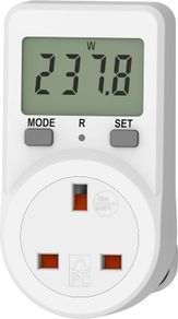 Electricity Usage Monitor Power Meter Plug Energy Monitor Plug Meter UK Energy Cost Meter 5 Modes, Socket Power Monitors Power Consumption Meter Electricity Usage Consumption KWH Amp Volt Watt Meter