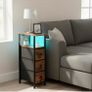 Bedside Table Set of 2, Narrow Side Table with Charging Station Image 3