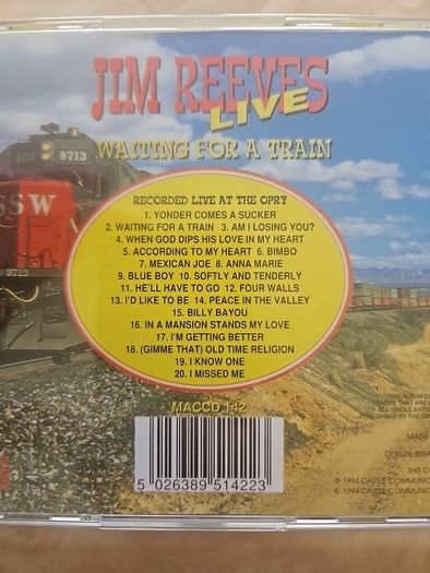 Jim Reeves CD - Live...Waiting For A Train