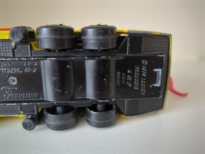 RARE BLACK BASE Matchbox Super Kings K-12 Hercules Mobile Crane - 1974 Lesney