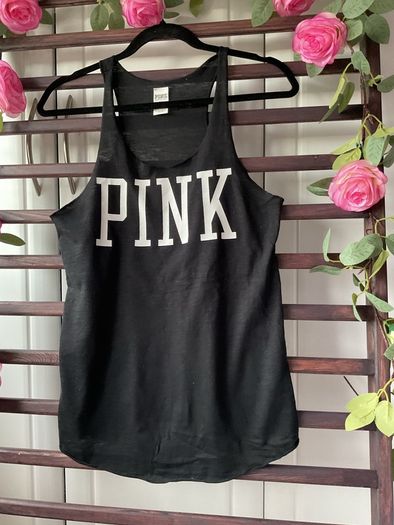 slerpwear Victoria secrets pink black sleepwear vest top size small