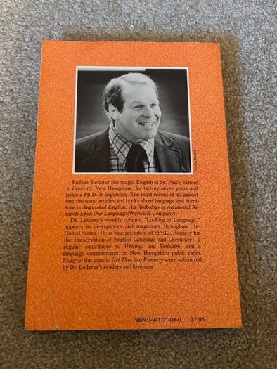 Get Thee To A Punnery Richard Lederer Paperback Wordplay Humor Book 1988
