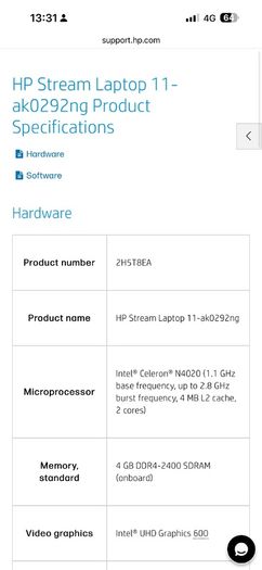 HP Stream Pink Laptop 11"